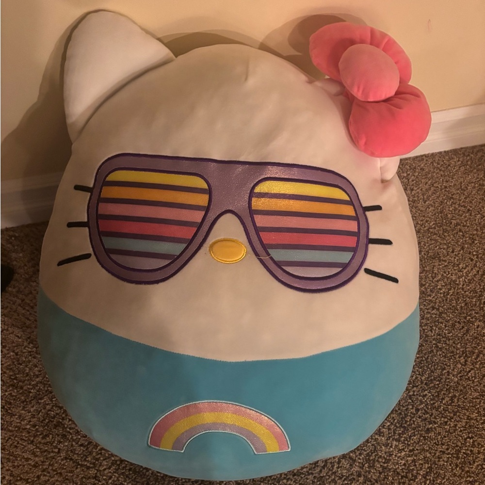 24” Hello Kitty Squishmallow with Sunglasses - Pink and Blue